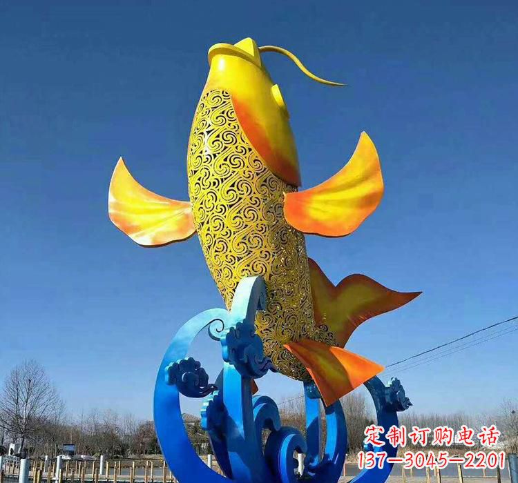 鲤鱼雕塑 - 不锈钢/艺术/鲤鱼 鲤鱼雕塑 - 不锈钢/艺术/鲤鱼