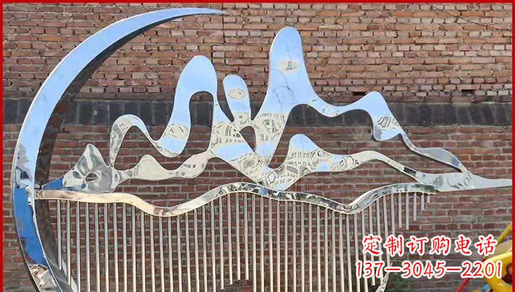 不锈钢艺术水帘景观雕塑