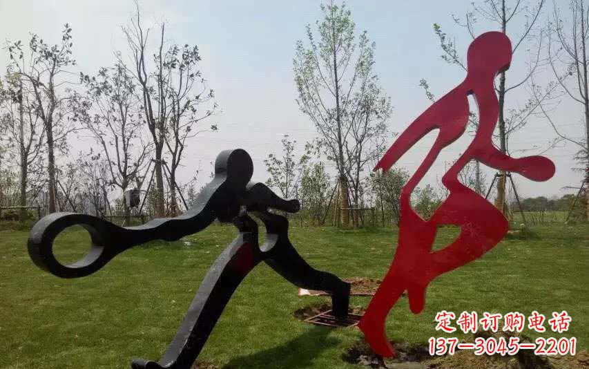 不锈钢艺术运动人物雕塑1