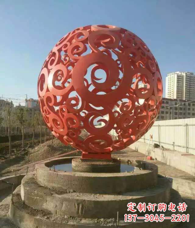 不锈钢艺术造型镂空球雕塑