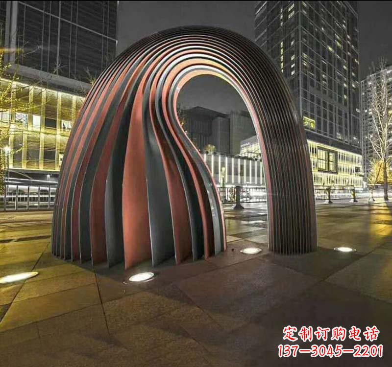 不锈钢异形拱门雕塑精致古典风格 不锈钢异形拱门雕塑精致古典风格