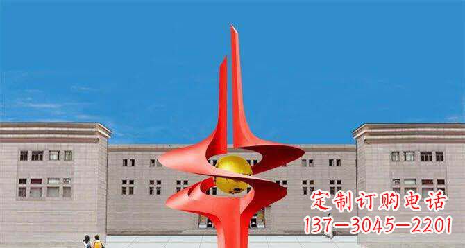 不锈钢拥抱未来景观雕塑