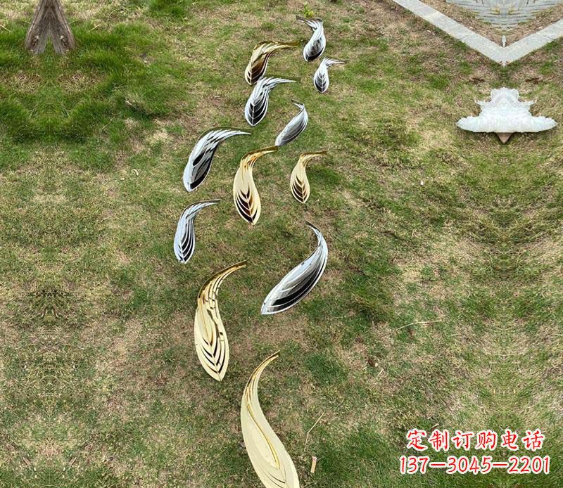 不锈钢鱼群雕塑