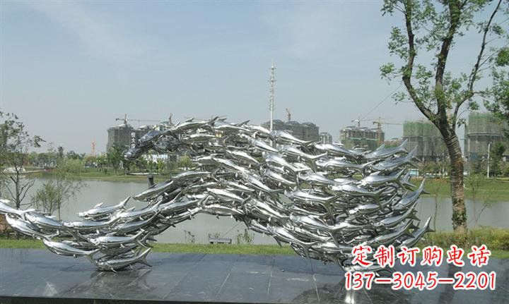鱼群雕塑 - 不锈钢/鱼群/公园/动物 鱼群雕塑 - 不锈钢/鱼群/公园/动物