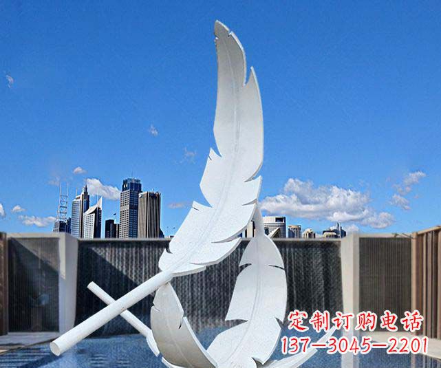 不锈钢羽毛雕塑