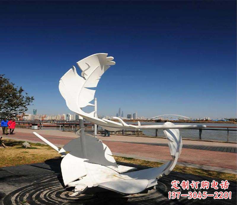 不锈钢羽毛雕塑1