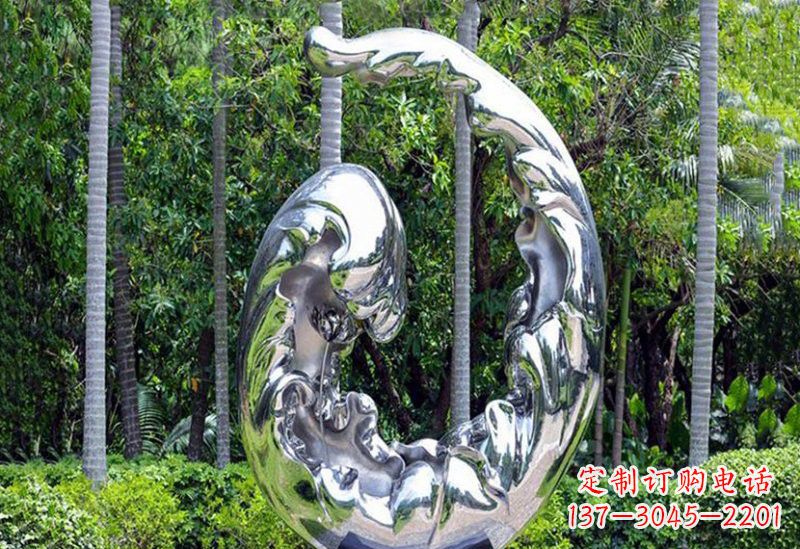 不锈钢园林抽象浪花雕塑