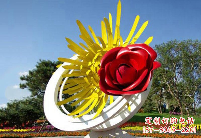 园林景观雕塑 - 不锈钢/园林景观/玫瑰花/菊花 园林景观雕塑 - 不锈钢/园林景观/玫瑰花/菊花
