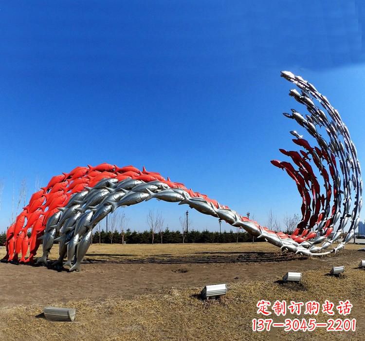 不锈钢园林景观造型鱼雕塑