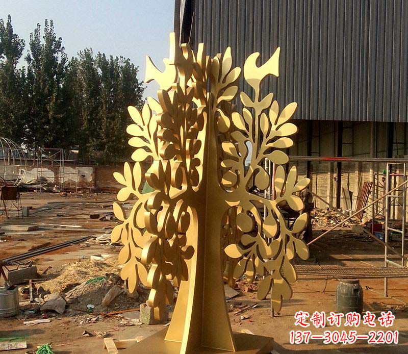 烤漆雕塑 - 不锈钢/园林/烤漆/树叶 烤漆雕塑 - 不锈钢/园林/烤漆/树叶