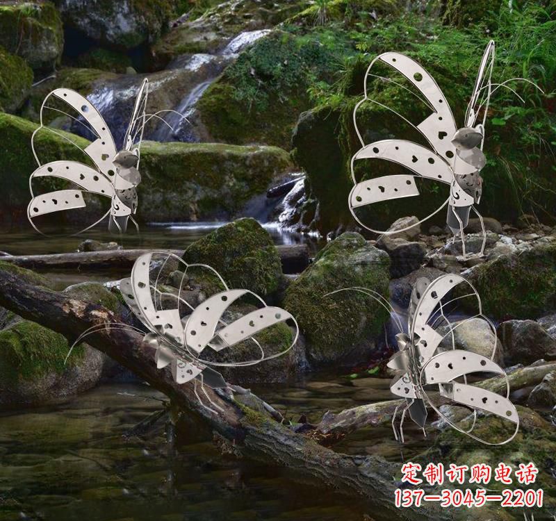 不锈钢园林艺术镂空蝴蝶雕塑