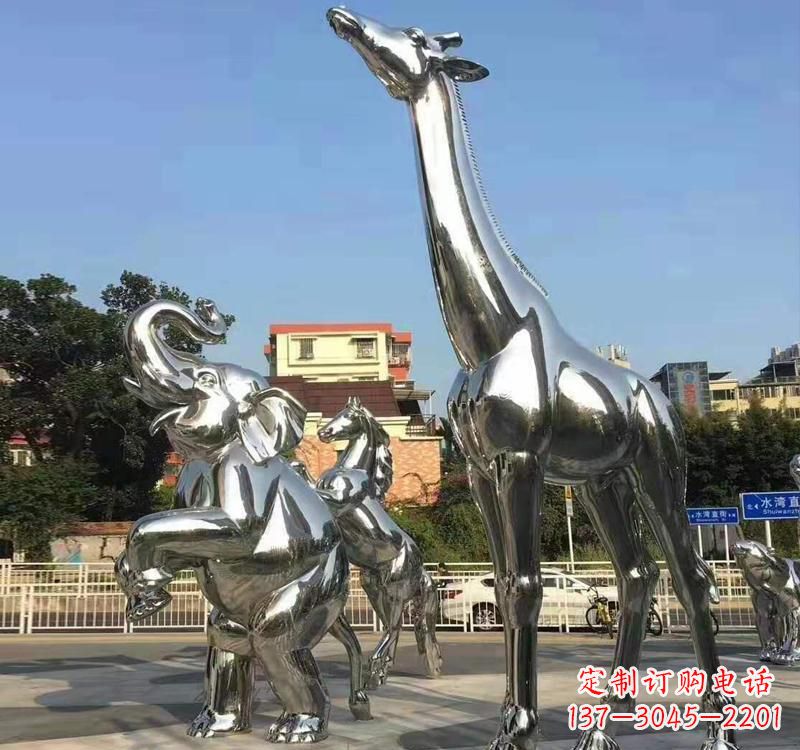 长颈鹿雕塑 - 不锈钢/园林/长颈鹿 长颈鹿雕塑 - 不锈钢/园林/长颈鹿