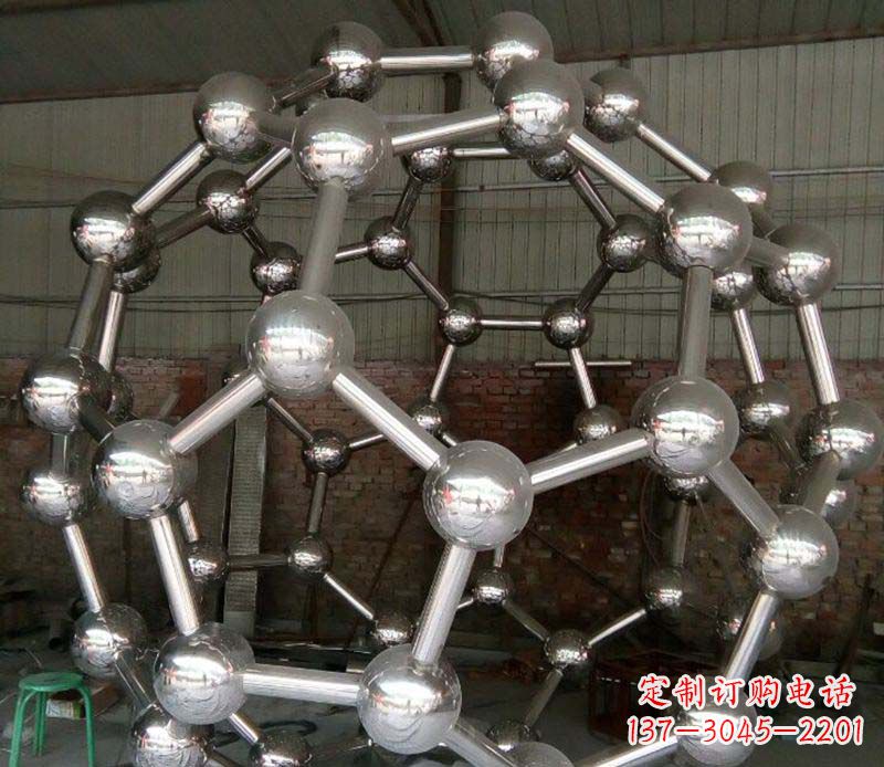 不锈钢原子球校园雕塑