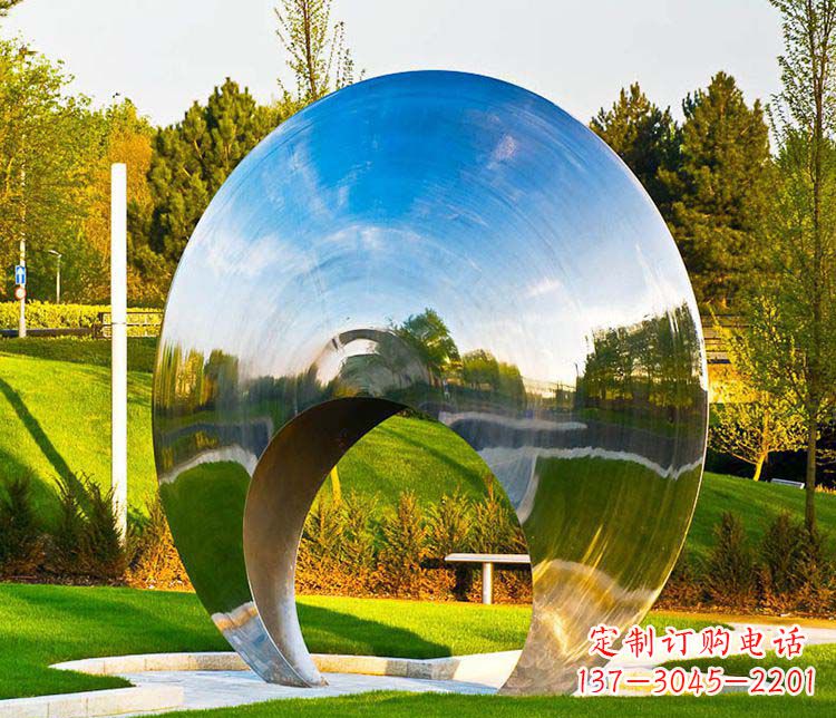 不锈钢圆环抽象雕塑1