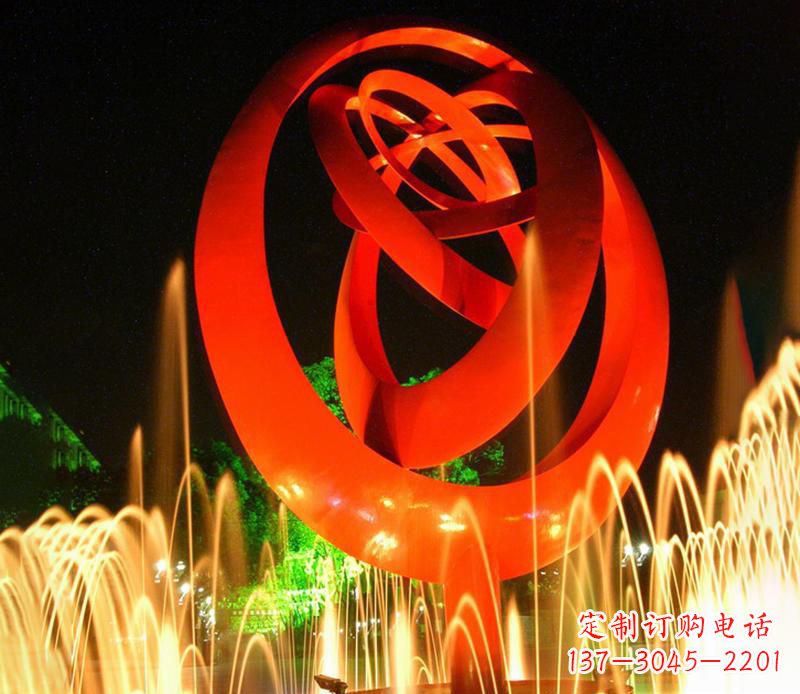 不锈钢圆环抽象雕塑