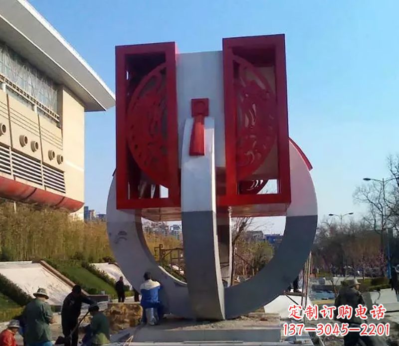 不锈钢圆环雕塑象征着永恒的美 不锈钢圆环雕塑象征着永恒的美