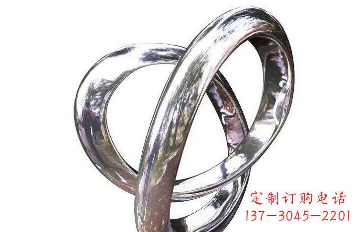 不锈钢圆环雕塑折射出动态的美 不锈钢圆环雕塑折射出动态的美
