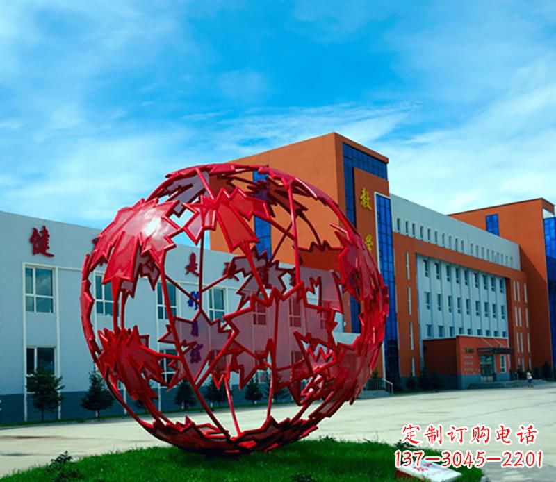 不锈钢圆球抽象雕塑