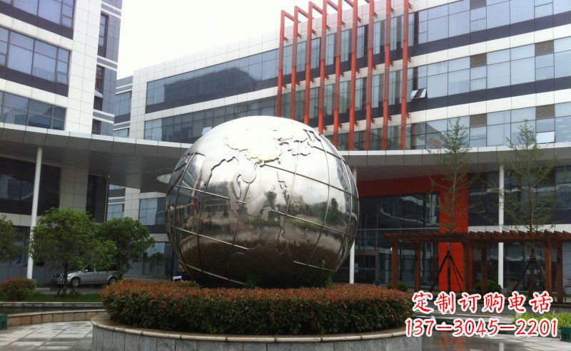 不锈钢圆球地球雕塑