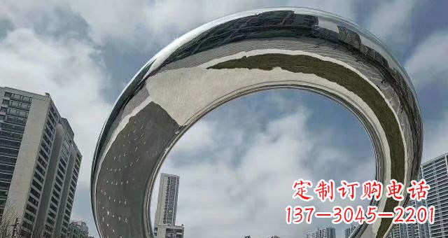 不锈钢圆圈雕塑 城市抽象景观雕塑