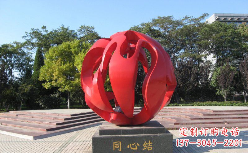 不锈钢圆形同心结雕塑