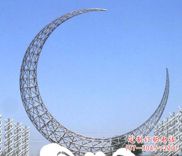 不锈钢月亮雕塑1