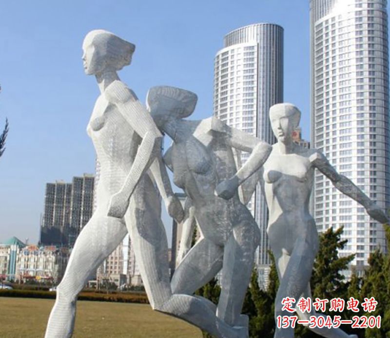 不锈钢运动公园人物雕塑