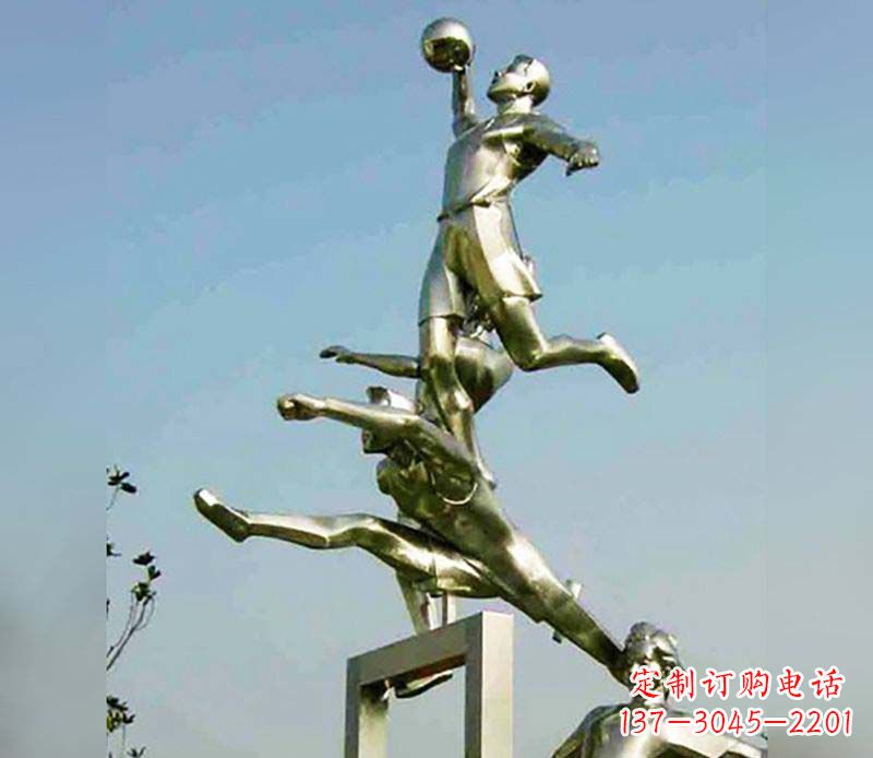 不锈钢运动人物公园景观摆件