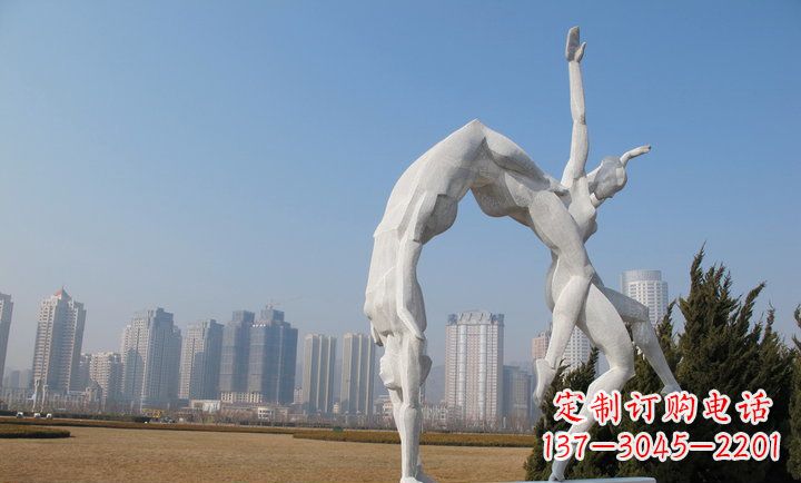 不锈钢运动体操雕塑