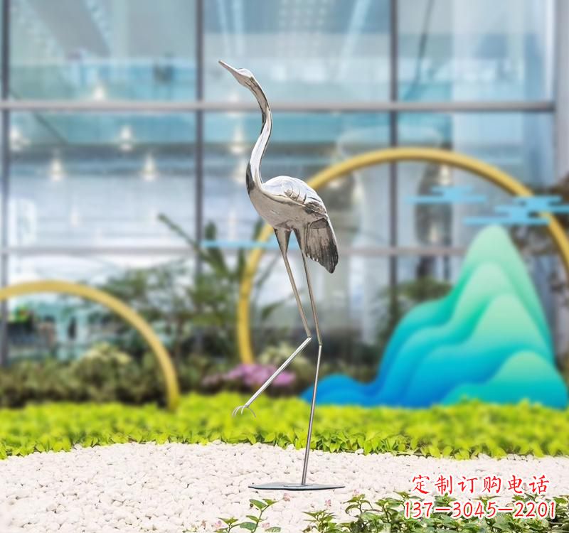 仙鹤雕塑 - 不锈钢/展翅/仙鹤 仙鹤雕塑 - 不锈钢/展翅/仙鹤