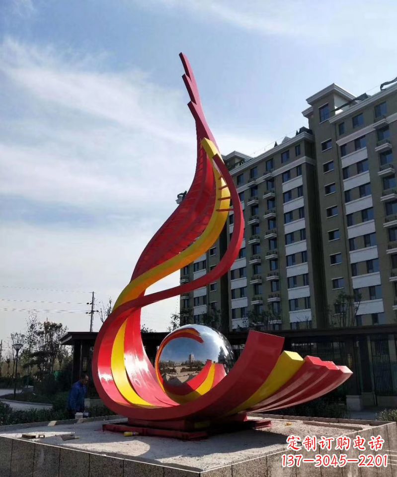 不锈钢展望未来景观雕塑