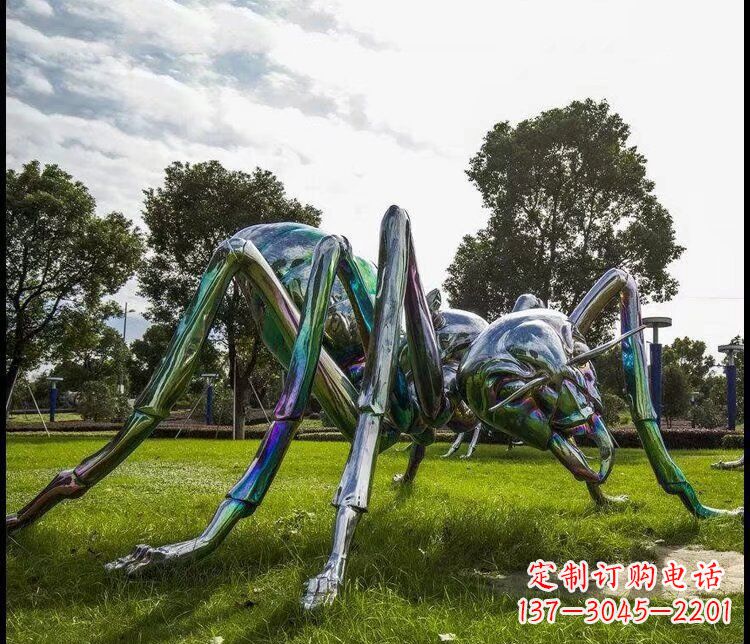 不锈钢蜘蛛公园动物雕塑