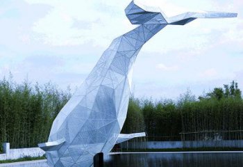 大型公园景区园林动物景观雕塑不锈钢网格鲸鱼