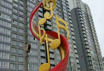 不锈钢小区音符雕塑传递音乐的魅力