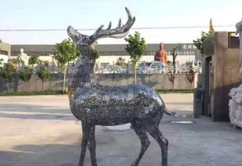 不锈钢园林梅花鹿雕塑——艺术精粹