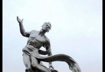 浪花上的勇敢者——不锈钢站立的男人雕塑