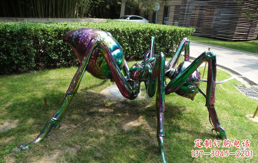 不锈钢蜘蛛园林景观雕塑