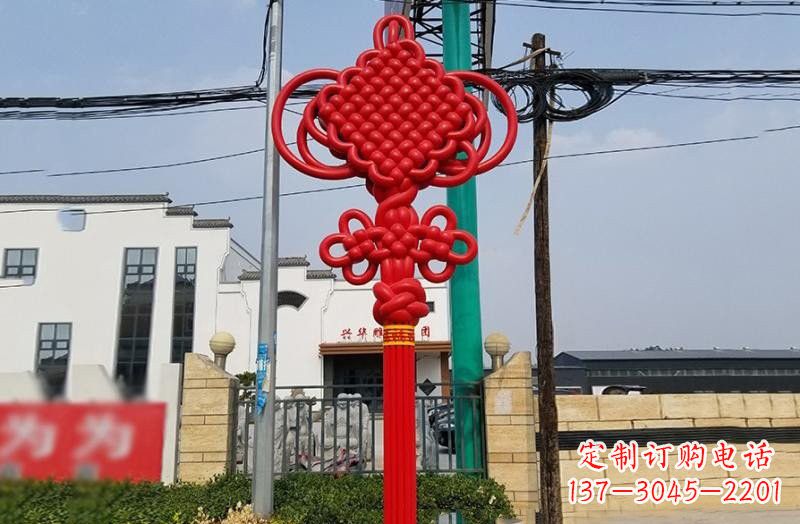 不锈钢中国结城市景观雕塑