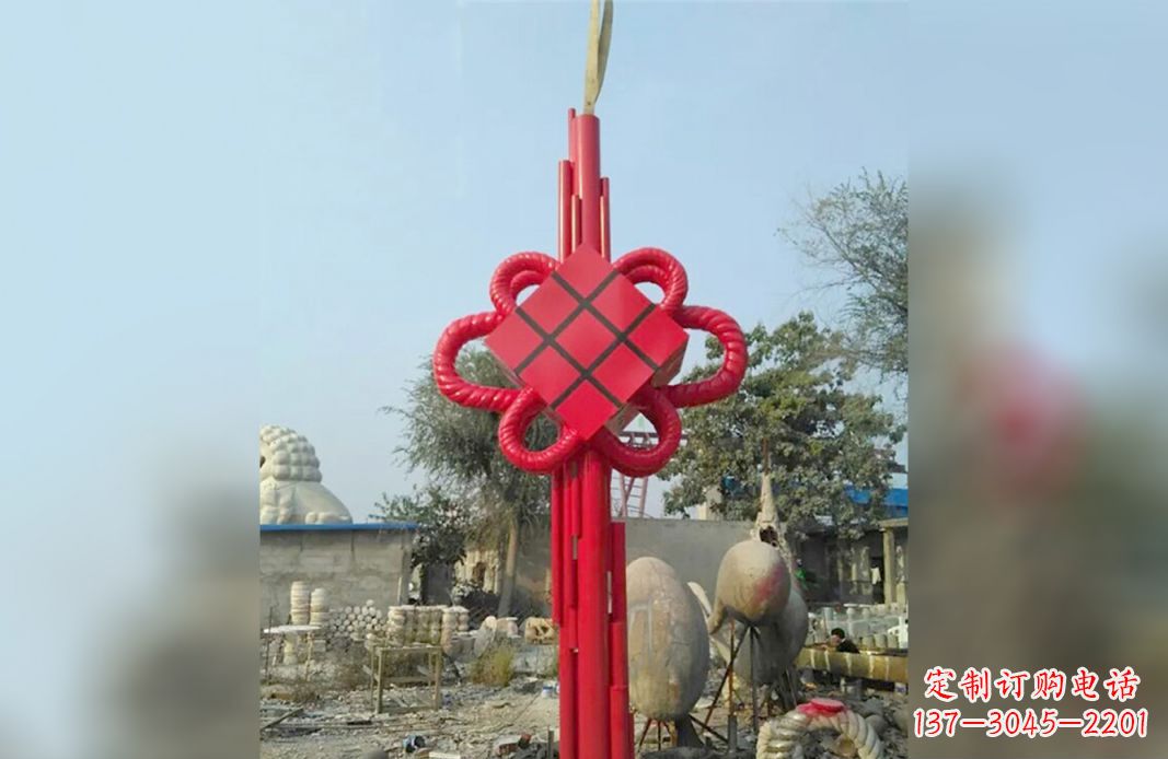 不锈钢中国结广场景观雕塑