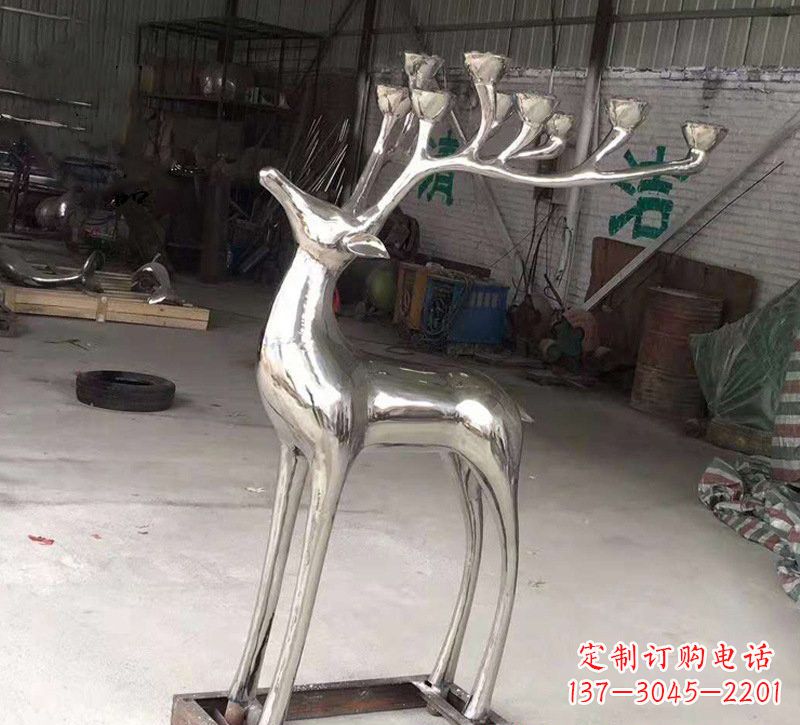 精美梅花鹿雕塑——点亮不锈钢烛台 精美梅花鹿雕塑——点亮不锈钢烛台