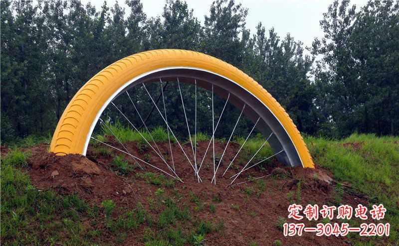 轮胎雕塑 - 不锈钢/自行车/轮胎/公园/景观 轮胎雕塑 - 不锈钢/自行车/轮胎/公园/景观