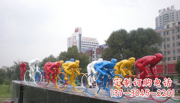 不锈钢自行车雕塑激情与美感的结合 不锈钢自行车雕塑激情与美感的结合