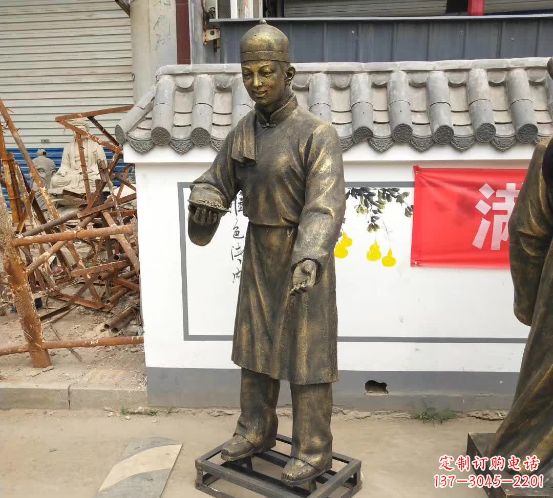 步行街/店小二/人物/铜雕-步行街店小二人物铜雕 步行街/店小二/人物/铜雕-步行街店小二人物铜雕