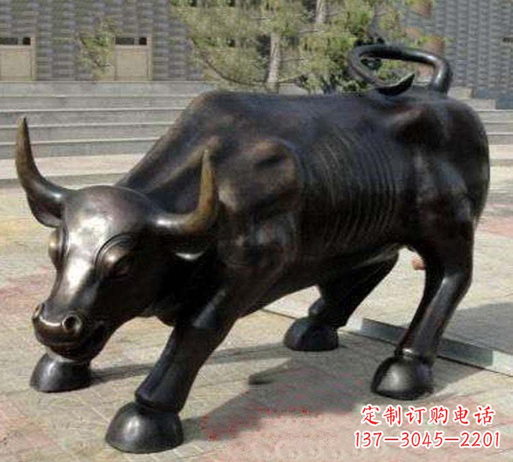 步行街华尔街牛铜雕