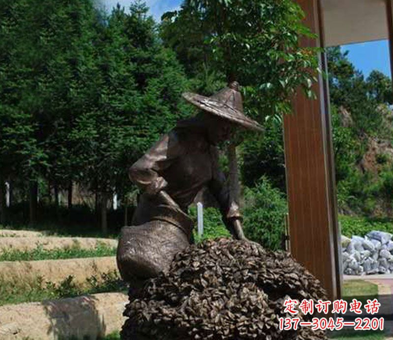 采茶叶人物铜雕