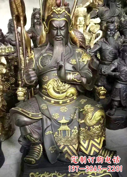 彩绘关公神像