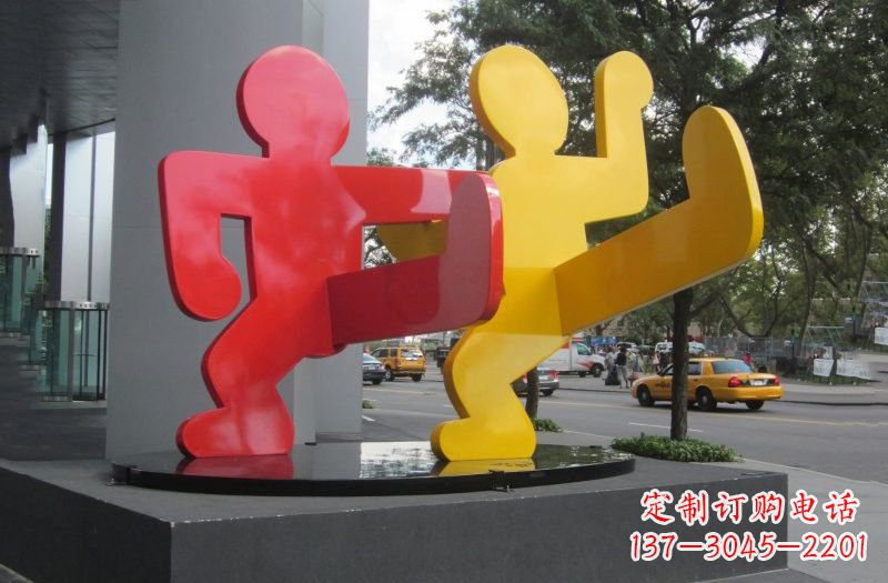 彩色不锈钢剪影抽象人物
