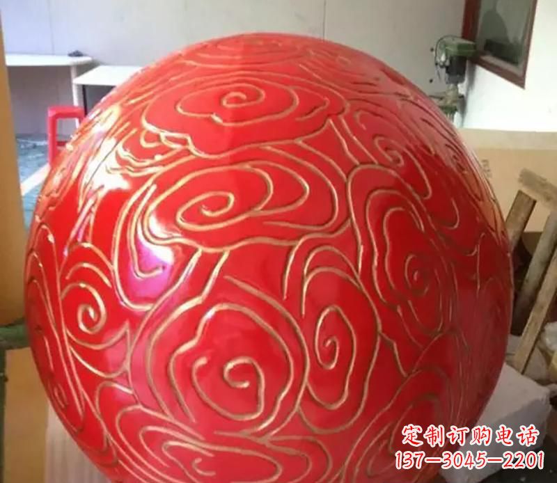 彩色不锈钢圆球景观雕塑