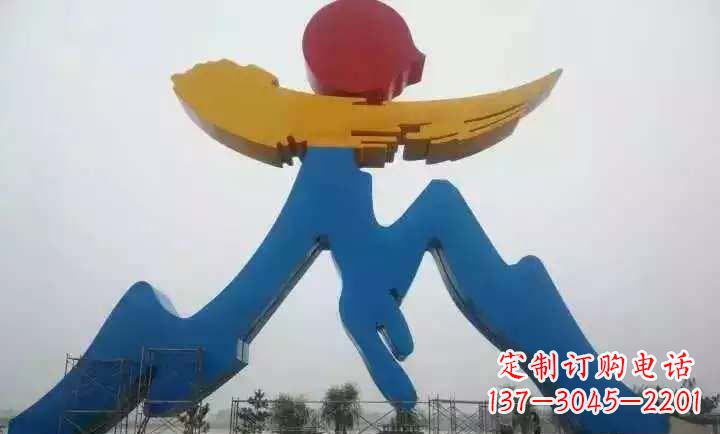 彩色大型广场不锈钢抽象雕塑