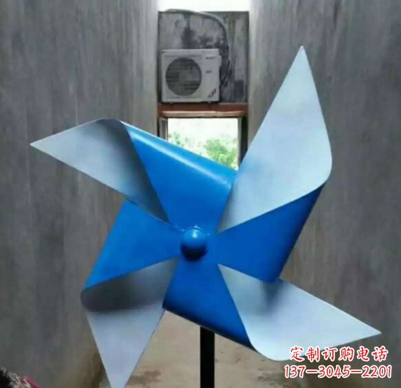 彩色小区不锈钢风车雕塑